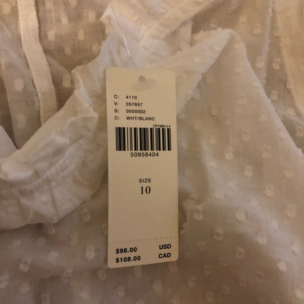 Anthropologie NWT Maeve White OTS shirt - Picture 3 of 4
